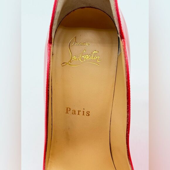 Christian Louboutin Hot Chick 100 mm Patent Fluo Metal Florida Pink Heel Pump 37 - Picture 12 of 12